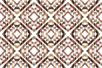 Wall Mural - Tribal indian seamless pattern. Color mexican, aztec and maya ornament, ethnic stylish fabric geometric print wallpaper texture vector set. Unique folk, national culture collection