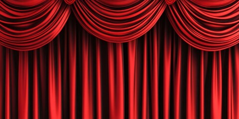 Elegant Red Theater Curtain Background for Stage Design