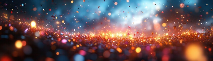 Poster - a mesmerizing display of colorful bokeh lights in a festive atmosphere, creating a dreamy and enchan