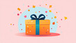 © CrazyJuke - A charming illustration featuring a cute cartoon gift box with vibrant colors and playful textures.