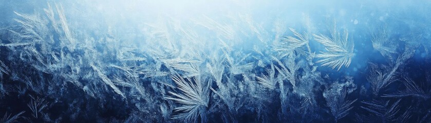 Poster - A serene abstract pattern of ice crystals shimmering in soft light, capturing the beauty of winter and nature's artistry.