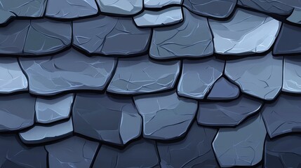 Sticker - A detailed closeup of a slate roof captures the texture and color variations, showcasing its unique charm in modern art.