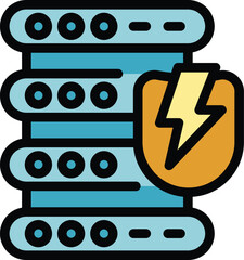 Poster - Server security system is using firewall to protect data from cyber attack
