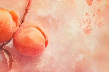 Wall Mural - A close up of two oranges on a pink background