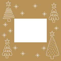 Sticker - Christmas Trees Background Greeting Card