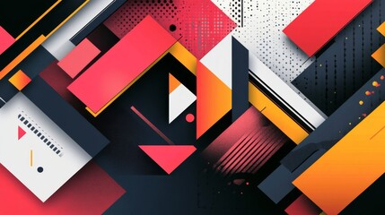 Fototapete - An abstract background with geometric shapes and sharp angles, using contrasting colors and patterns to create a modern and edgy visual effect.