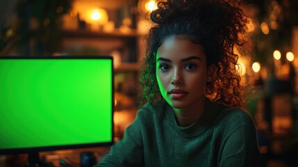 Canvas Print - Portrait of a Woman Looking at the Camera