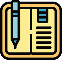 Poster - This icon represents note taking, studying, or writing with a pencil on a notebook