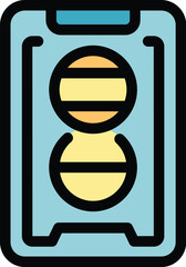 Poster - Icon of a modern double capsule coffee machine interface displaying two capsules ready for brewing