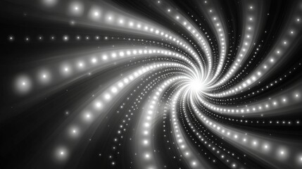 Aufkleber - Silver dots swirl gracefully in a dynamic spiral, varying in size and brightness. The soft metallic glow captures the essence of a cosmic dance, inviting contemplation of the infinite.