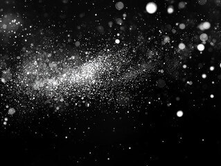 Aufkleber - Scattered silver dots shimmer brightly against a dark background, creating a cosmic effect that simulates the enchantment of stardust in a digital universe.