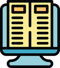 Poster - Desktop computer displaying an online newspaper, representing the concept of digital journalism, online news sources, and accessing information in the digital age