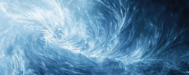 Poster - A captivating swirl of blue water, showcasing dynamic movement and intricate patterns in the ocean's depth.
