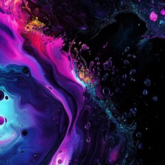 Poster - A vibrant abstract artwork featuring swirling colors in shades of pink, purple, and blue. Ideal for backgrounds, digital art, or modern designs. Dynamic and visually striking. AI