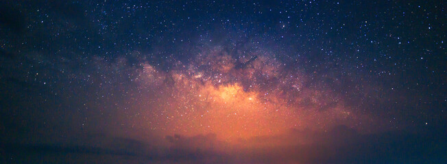 Milky way galaxy with stars and space dust in the universe, Night landscape with colorful milky way and stars, Beautiful universe galaxy milky way and stars.