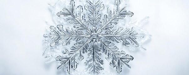 Aufkleber - A delicate and intricate snowflake captured in stunning detail, symbolizing winter and the beauty of nature's design.