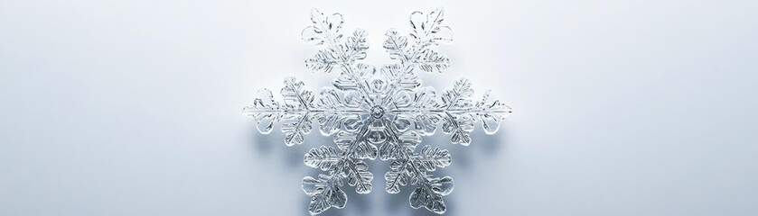 Aufkleber - A detailed snowflake design showcasing intricate patterns against a soft, light background, perfect for winter themes.