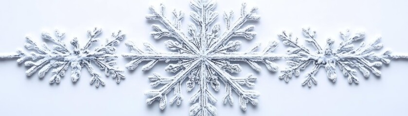Aufkleber - Intricate white snowflakes captured in detail against a soft backdrop, embodying the beauty and tranquility of winter.