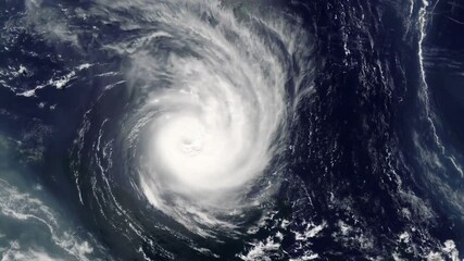 Wall Mural - a hurricane moving over the ocean. view from space.
