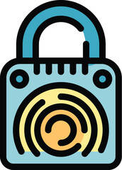 Poster - Portable speaker vector outline icon representing a small, handheld audio device with a handle for easy carrying