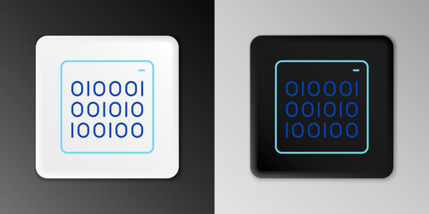 Poster - Line Binary code icon isolated on grey background. Colorful outline concept. Vector