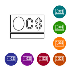 Poster - black line canadian dollar currency symbol icon isolated on white background. set icons in color cir