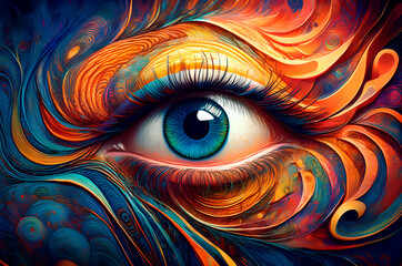 abstract fractal background with eye