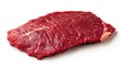 © Danudet.C - Beef flank steak, raw and rich red in color, isolated on a white background.