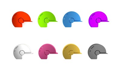 Wall Mural - Colorful Baseball helmet icon isolated on white background. Minimalism concept. 3D render illustration