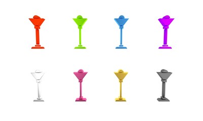 Poster - Colorful Floor lamp icon isolated on white background. Minimalism concept. 3D render illustration