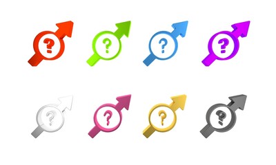 Poster - Colorful Arrow icon isolated on white background. Direction Arrowhead symbol. Navigation pointer sign. Minimalism concept. 3D render illustration
