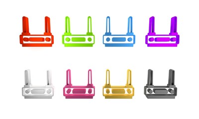 Poster - Colorful Router and wi-fi signal icon isolated on white background. Wireless ethernet modem router. Computer technology internet. Minimalism concept. 3D render illustration