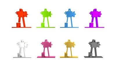 Poster - Colorful Antenna icon isolated on white background. Radio antenna wireless. Technology and network signal radio antenna. Minimalism concept. 3D render illustration