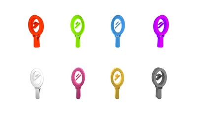 Sticker - Colorful Hand mirror icon isolated on white background. Minimalism concept. 3D render illustration