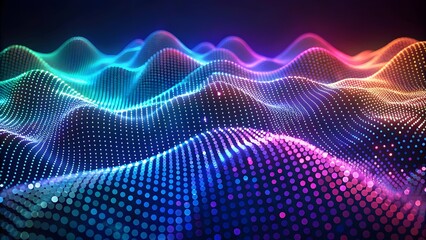 Poster - point wave noise texture. abstract dot background. technological cyberspace background. network conn