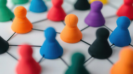 Wall Mural - vibrant 3d clay networking icon, dynamic marketing element, set against a clean white backdrop, show