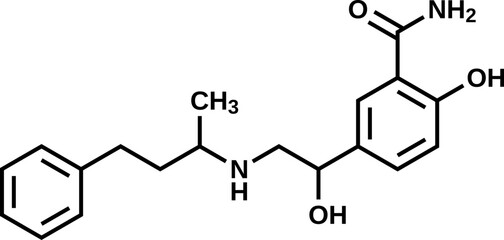 Wall Mural - Labetalol structural formula, vector illustration