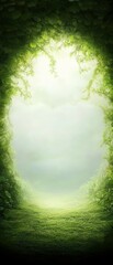 Wall Mural - a green tunnel with a white background