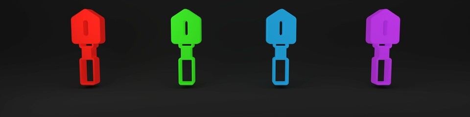 Poster - Colorful Shovel icon isolated on black background. Gardening tool. Tool for horticulture, agriculture, farming. Minimalism concept. 3D render illustration