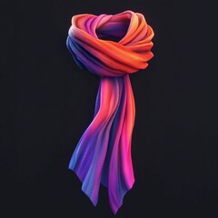 Wall Mural - 3D Icon: Warm Scarf for Winter Wear Illustration Logo