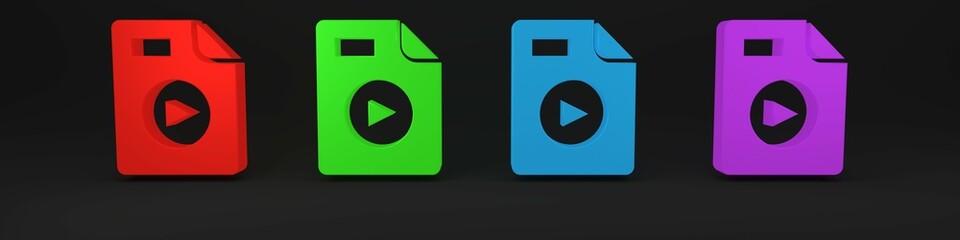 Poster - colorful avi file document. download avi button icon isolated on black background. avi file symbol. 