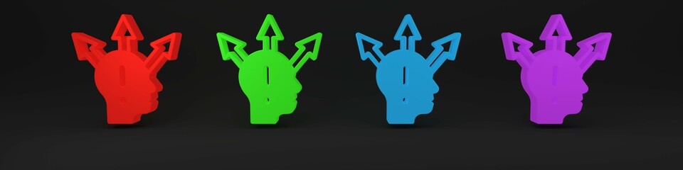 Poster - Colorful Project team base icon isolated on black background. Business analysis and planning, consulting, team work, project management. Minimalism concept. 3D render illustration