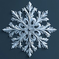 Sticker - 3D Icon: Festive Ornament Shaped Like a Snowflake Illustration Logo