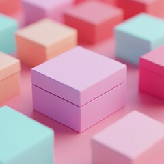 Wall Mural - 3D Icon: Decorative Boxes for Storing Sweets Illustration Logo