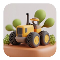 Canvas Print - 3D Icon: Farming Practices for Sustainability Illustration Logo