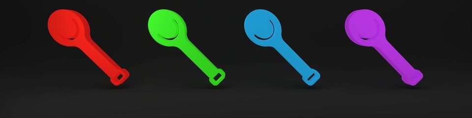 Colorful Sauna ladle icon isolated on black background. Minimalism concept. 3D render illustration