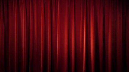 Aufkleber - Richly colored red curtains hang in soft folds, creating an inviting atmosphere as they prepare to reveal a captivating performance in a classic theater setting.