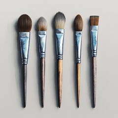 Wall Mural - 3D Icon: Set of Brushes for Watercolor Painting Illustration Logo