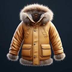 Wall Mural - 3D Icon: Warm Coat for Winter Protection Illustration Logo