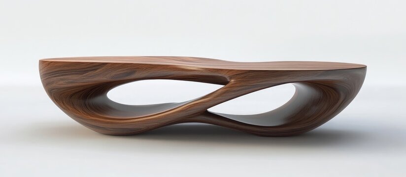 Contemporary low coffee table displayed against a white backdrop featuring a 3D rendering design
